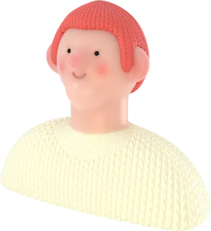 Side face of man avatar 3D Illustration