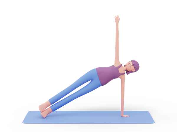 Side Plank Yoga Pose  3D Illustration