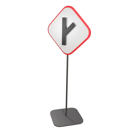 Side Road Diagonal  3D Icon