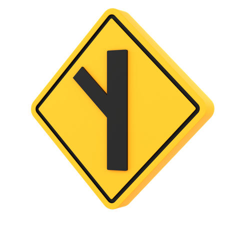 Side Road Intersection Sign  3D Icon