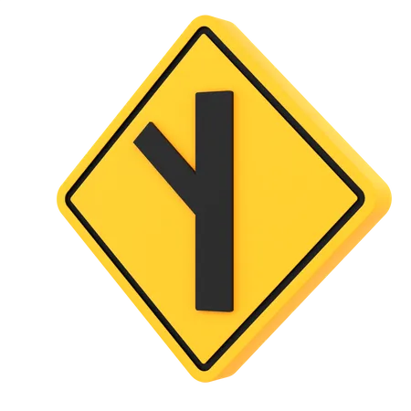 Side Road Intersection Sign 3 D Illustration 3D Icon