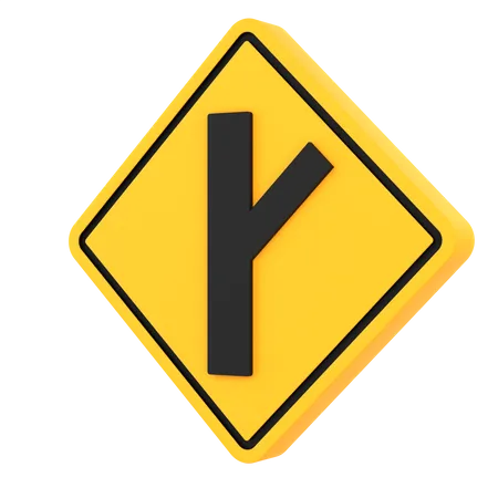 Side Road Intersection Sign 3 D Illustration 3D Icon