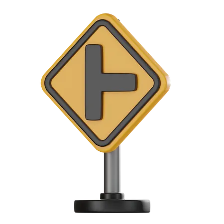 Side Road Sign  3D Icon