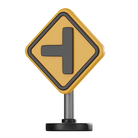 Side Road Sign  3D Icon