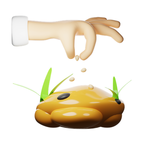 Plantar semilla  3D Icon