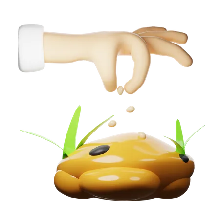 Plantar semilla  3D Icon