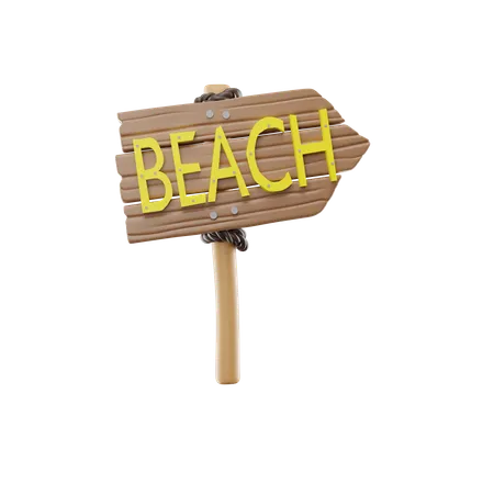 Sign Beach  3D Icon