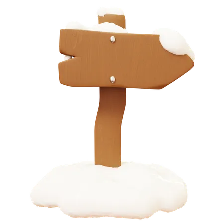 3 D Cute Cartoon Blank Wooden Street Sign Board With Snow Christmas Timber Travel Guide For Track Destination Label Winter Holiday Seoson New Year Christmas Concept Happy New Year Decoration Merry Christmas Holiday New Year And Xmas Celebration 3D Icon