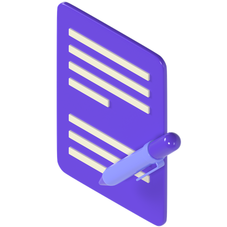 Sign Document  3D Icon