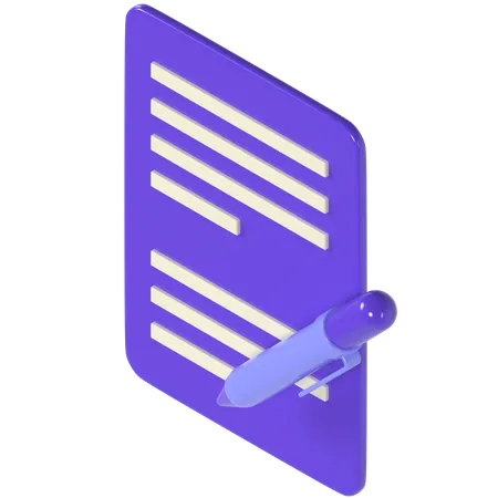 Sign Document 3D Icon