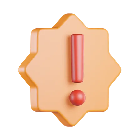 Sign Exclamation Badge  3D Icon