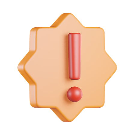 Sign Exclamation Badge  3D Icon