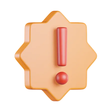 Sign Exclamation Badge 3D Icon