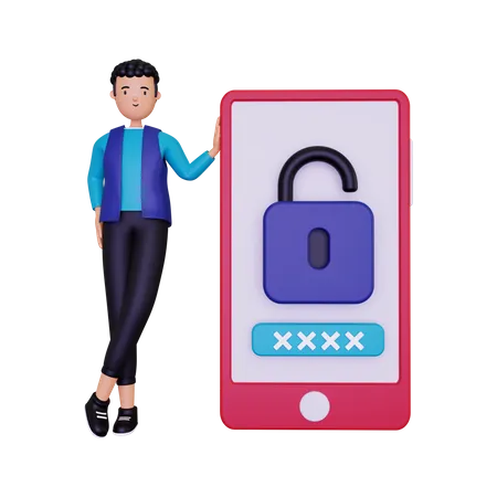 Sign in with a security key  3D Illustration