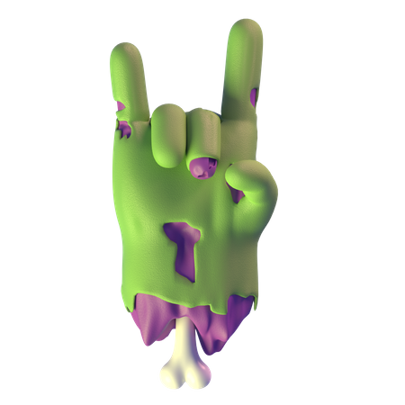 Sign Of Horns Zombie Hand 3D Icon