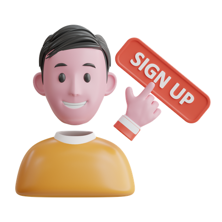 Sign Up  3D Icon