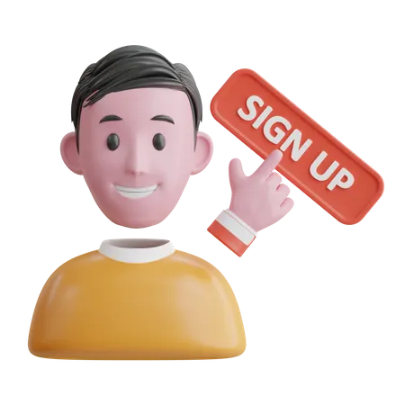 Sign Up  3D Icon