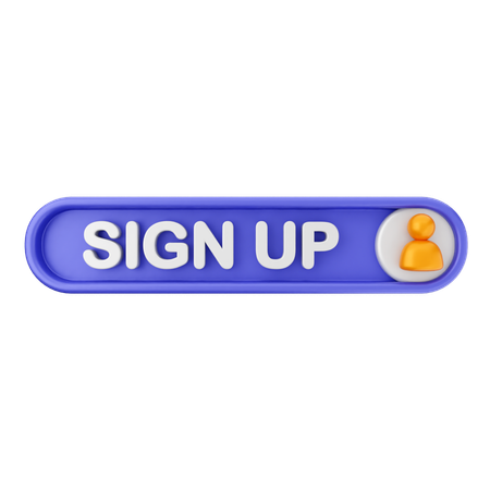 Sign Up Text Button  3D Icon