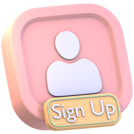 Sign Up User Profile  3D Icon