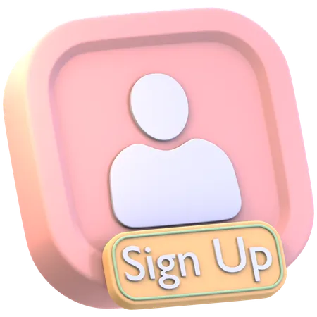 Sign Up User Profile  3D Icon