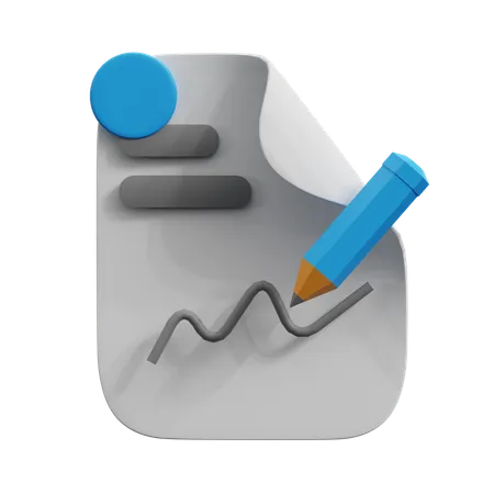 Unterschrift  3D Icon