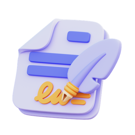 Unterschrift  3D Icon