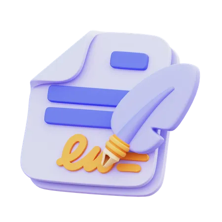 Unterschrift  3D Icon