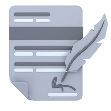 Signature  3D Icon