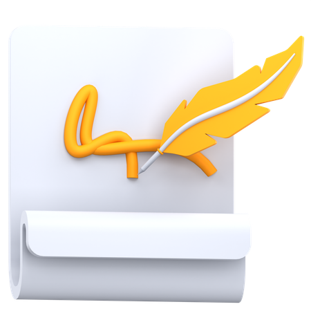 Signature  3D Icon