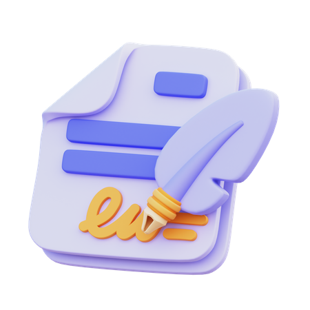 Signature  3D Icon