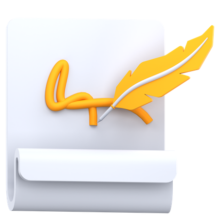 Signature  3D Icon