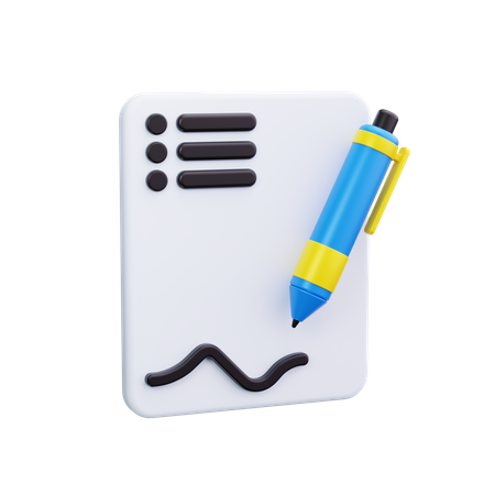 Signature  3D Icon