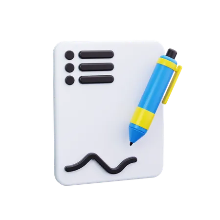 Signature  3D Icon