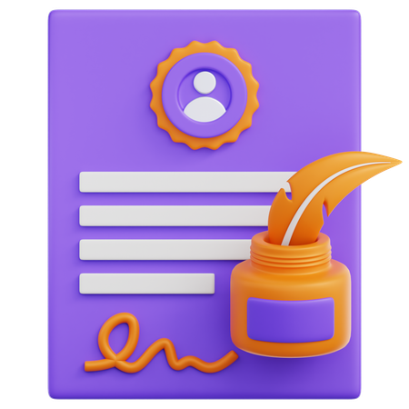 Signature  3D Icon