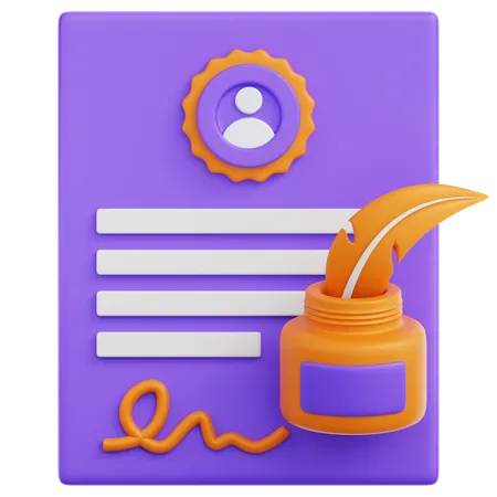 Signature  3D Icon