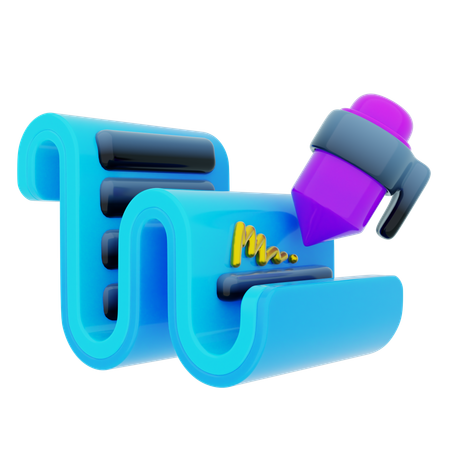 Signature de contrat commercial  3D Icon