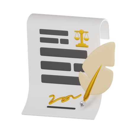 Signature du document  3D Icon