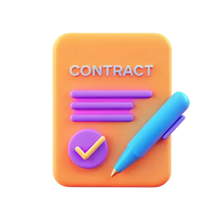 Signature de contrat  3D Icon