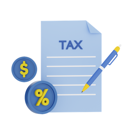 Signature du document fiscal  3D Icon