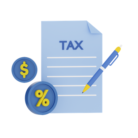 Signature du document fiscal  3D Icon