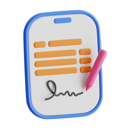 Signature numérique  3D Icon