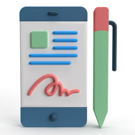 Signature numérique  3D Icon