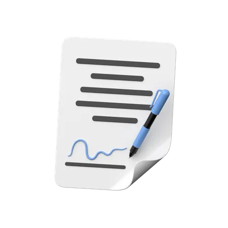 Signature On Agreement 3 D Icon Symbolizing Contract Signing Legal Consent And Formal Commitment Representing Authenticity And Agreement Validation 3D Icon