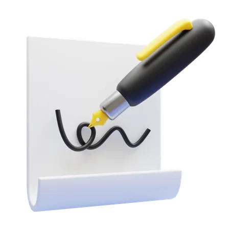 Signature Paper  3D Icon