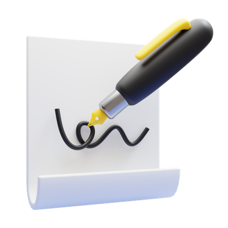 Signature Paper  3D Icon