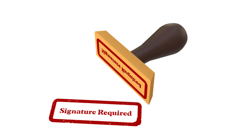 Signature requise  3D Icon