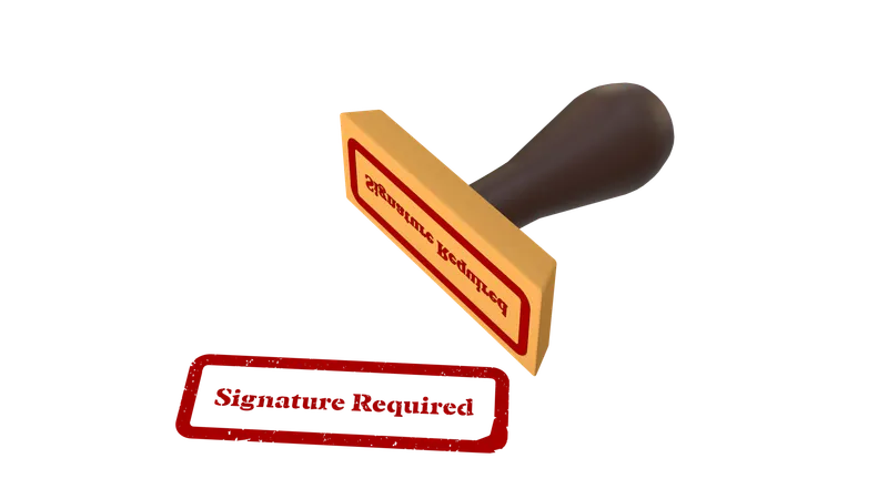 Signature requise  3D Icon