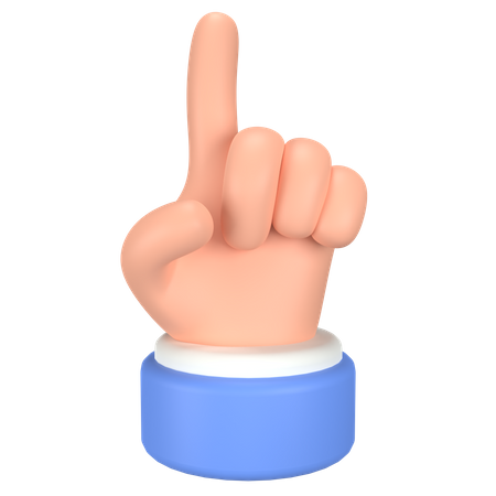 Geste de la main signe d'un doigt  3D Icon