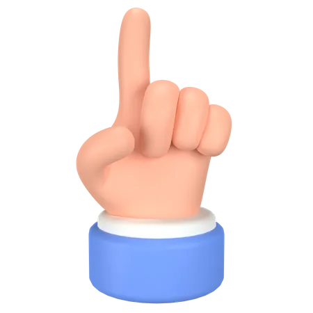 Geste de la main signe d'un doigt  3D Icon