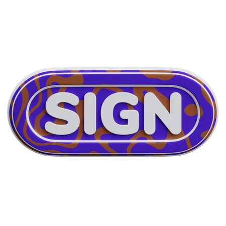 Bouton de signature  3D Icon